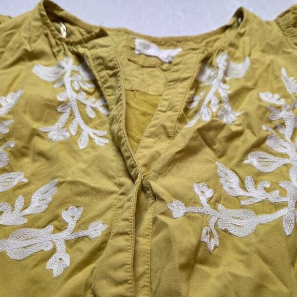 L By Anthropologie The Somerset printed maxi dress yellow embroidered flowers 3 - Picture 6 of 12